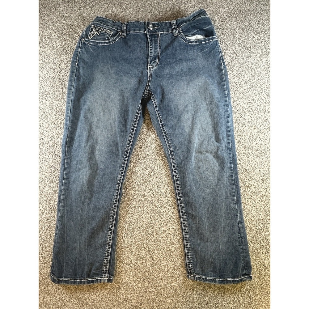 love indigo jeans Size 14 Crop BLING FLAP POCKET